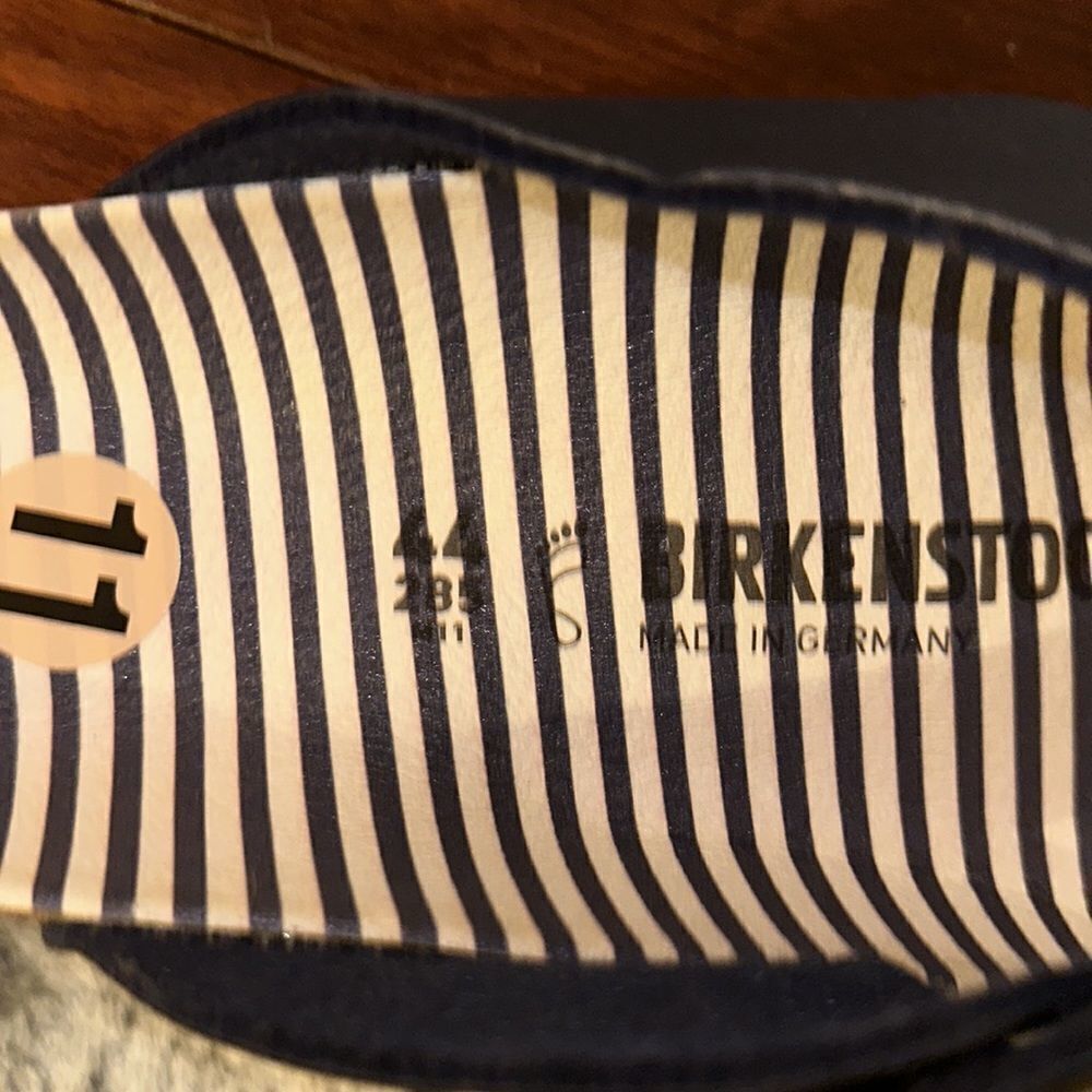 Birkenstock 11 Gizeh Nautical Stripes Navy White Thong Buckle Sandals - Picture 8 of 9